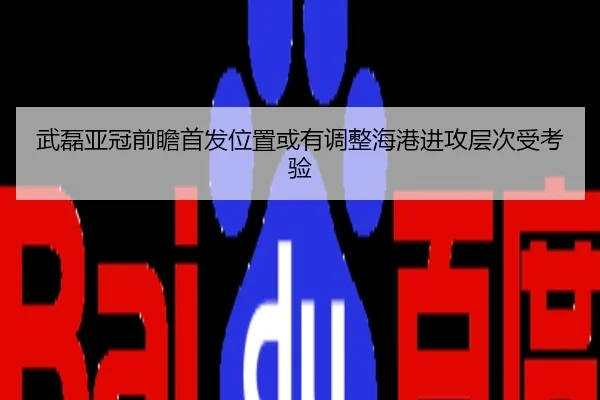 武磊亚冠前瞻首发位置或有调整海港进攻层次受考验